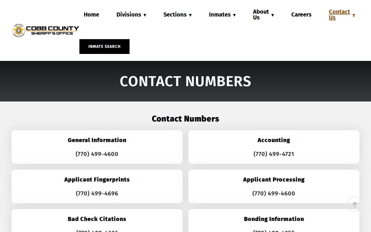 Cobb County outstanding warrant official contacts