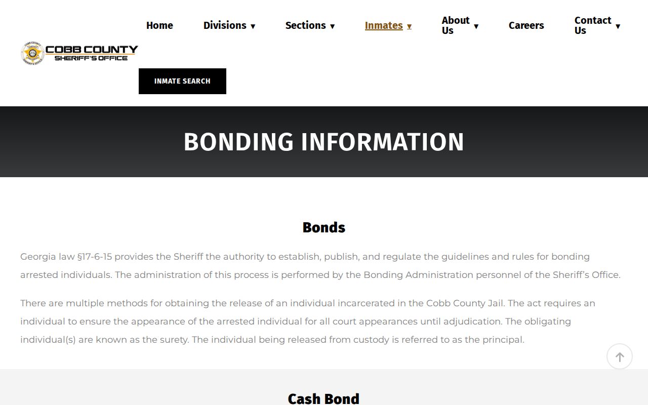 Cobb County Sheriff official bond methods and payment guidance