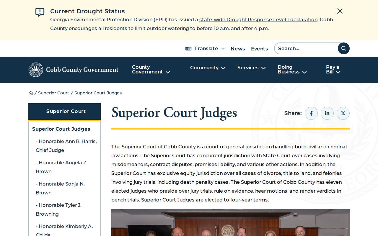 Cobb County Superior Court jurisdiction information