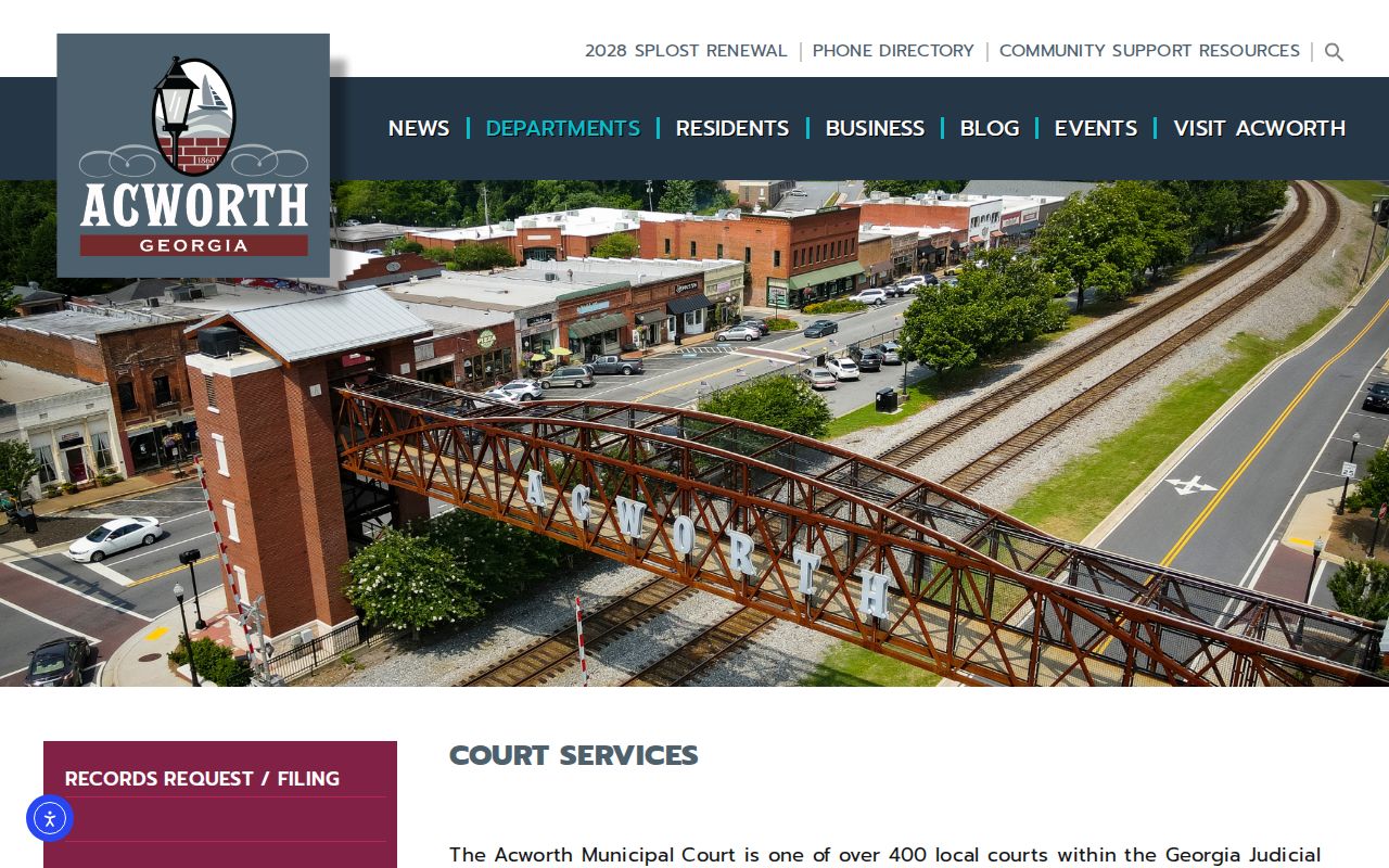 Acworth Municipal Court payment, reset, and contact information